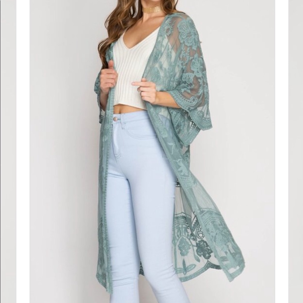 ‼️JUST ARRIVED‼️CROCHET LACE MIDI DUSTER CARDIGAN